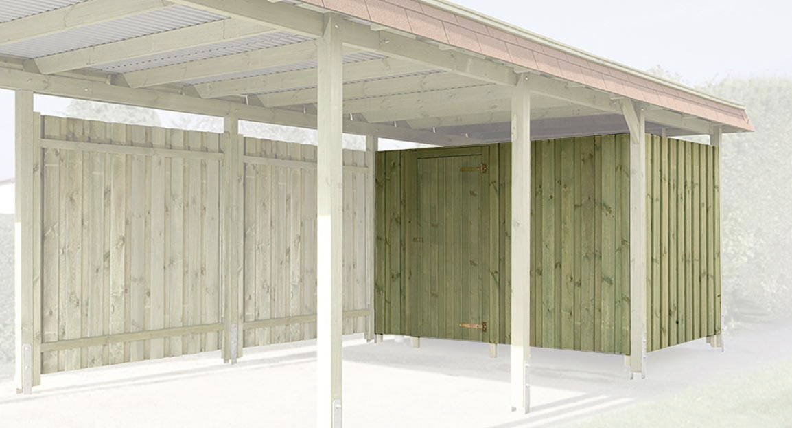 Weka Geräteraum für Carport Eifel 288 x 199 cm imprägniert