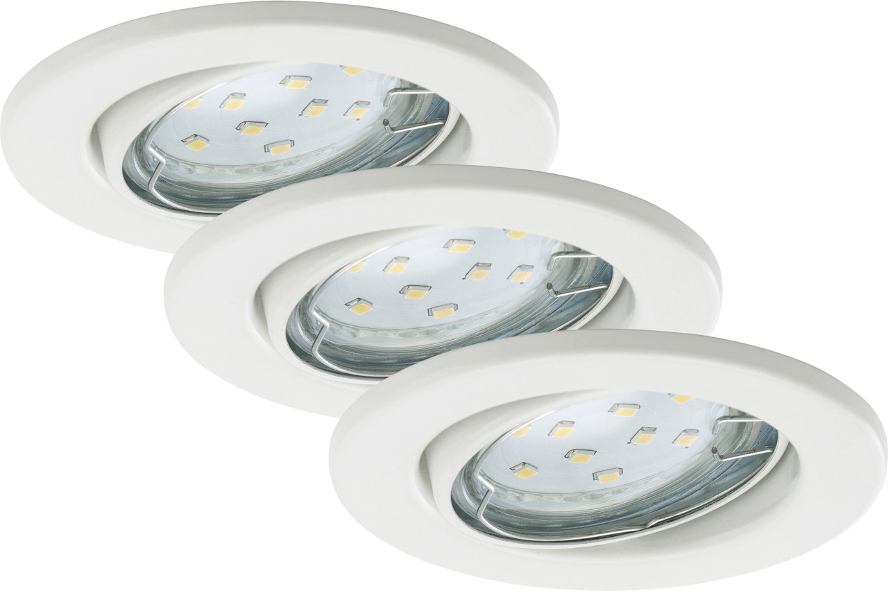 Briloner LED-Einbauleuchten GU10 Set 3 flg 3 x 3W, 250lm weiss