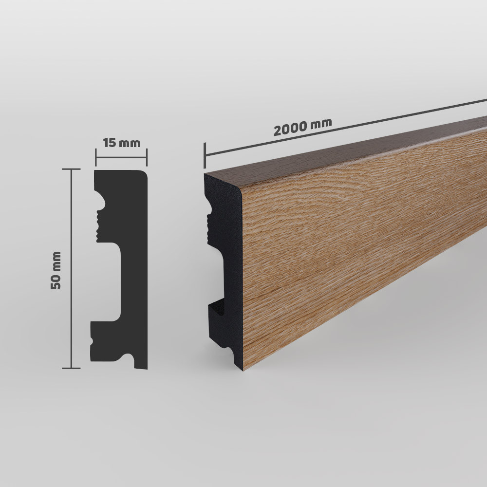 SELITSTYLE Sockelleiste FBL50 Eiche Ambiance 2000 x 50 x 15 mm wasserfest