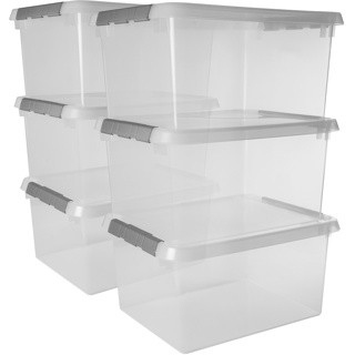 Sunware Comfort line Aufbewahrungsbox 6er-Set für 36L transparent metallfarbig