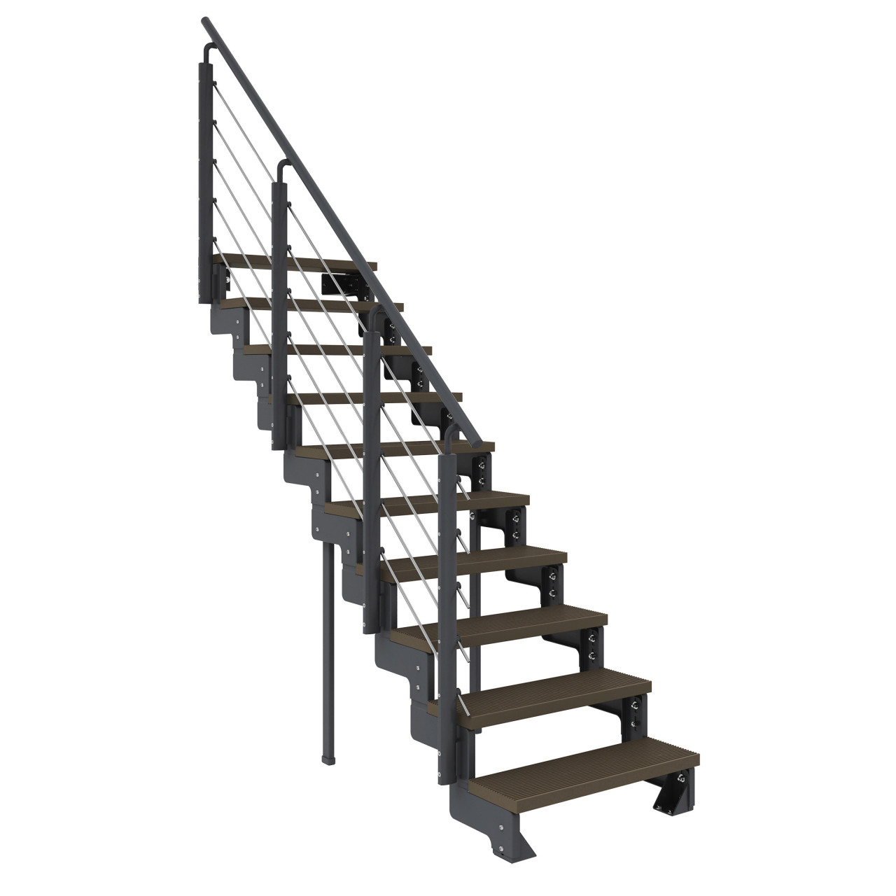 Dolle Außentreppe Trimax Gardentop 10 Stufen 100 cm inkl. einseitigem Geländer dunkelbraun