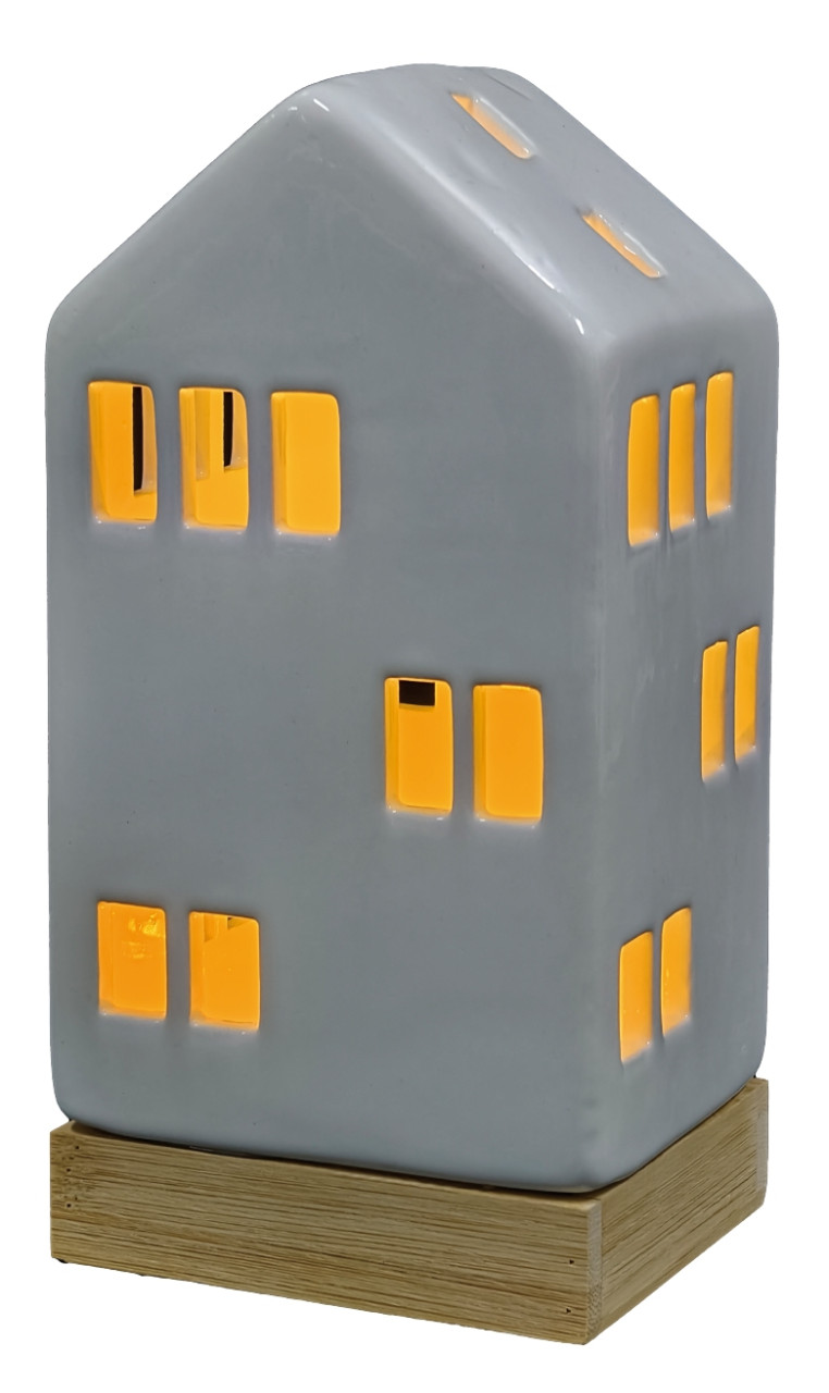 TrendLine Lichthaus Keramik 9 x 7 x 18 cm weiß