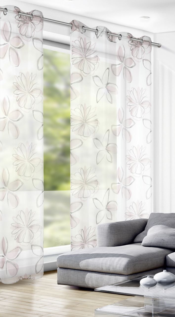 Neusser Collection Ösenschal Blüten rose, 135 x 245 cm