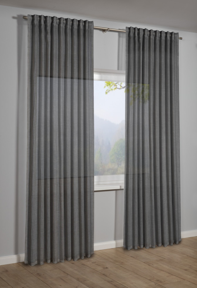Sehlbach Fertigschal mit Gardinenband Struktur 135 x 245 cm anthrazit