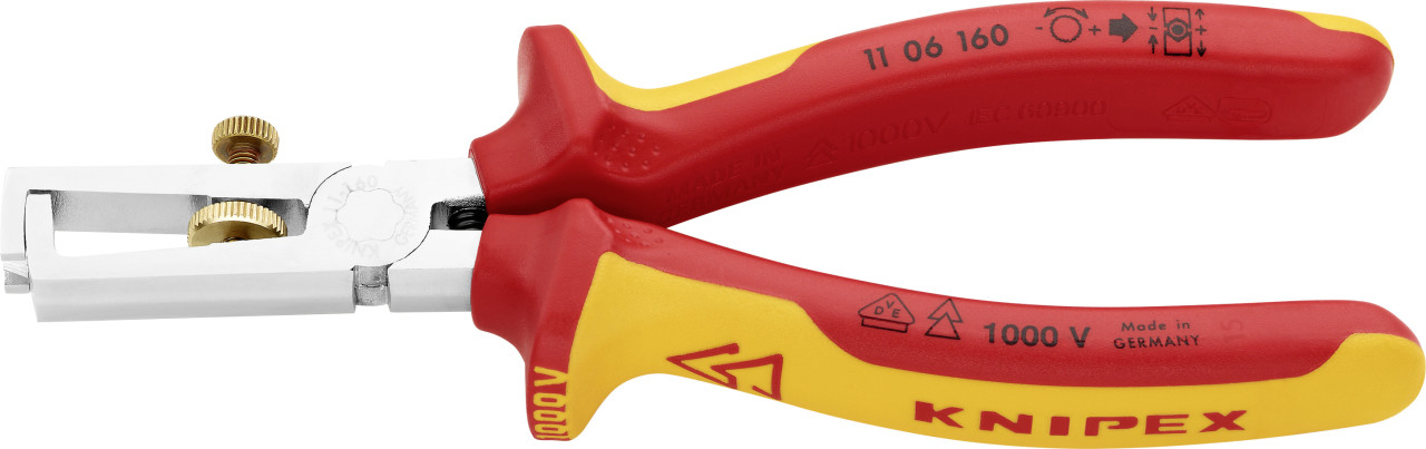 Knipex Abisolierzange 160 mm VDE verchromt Mehrkomponenten-Hülle