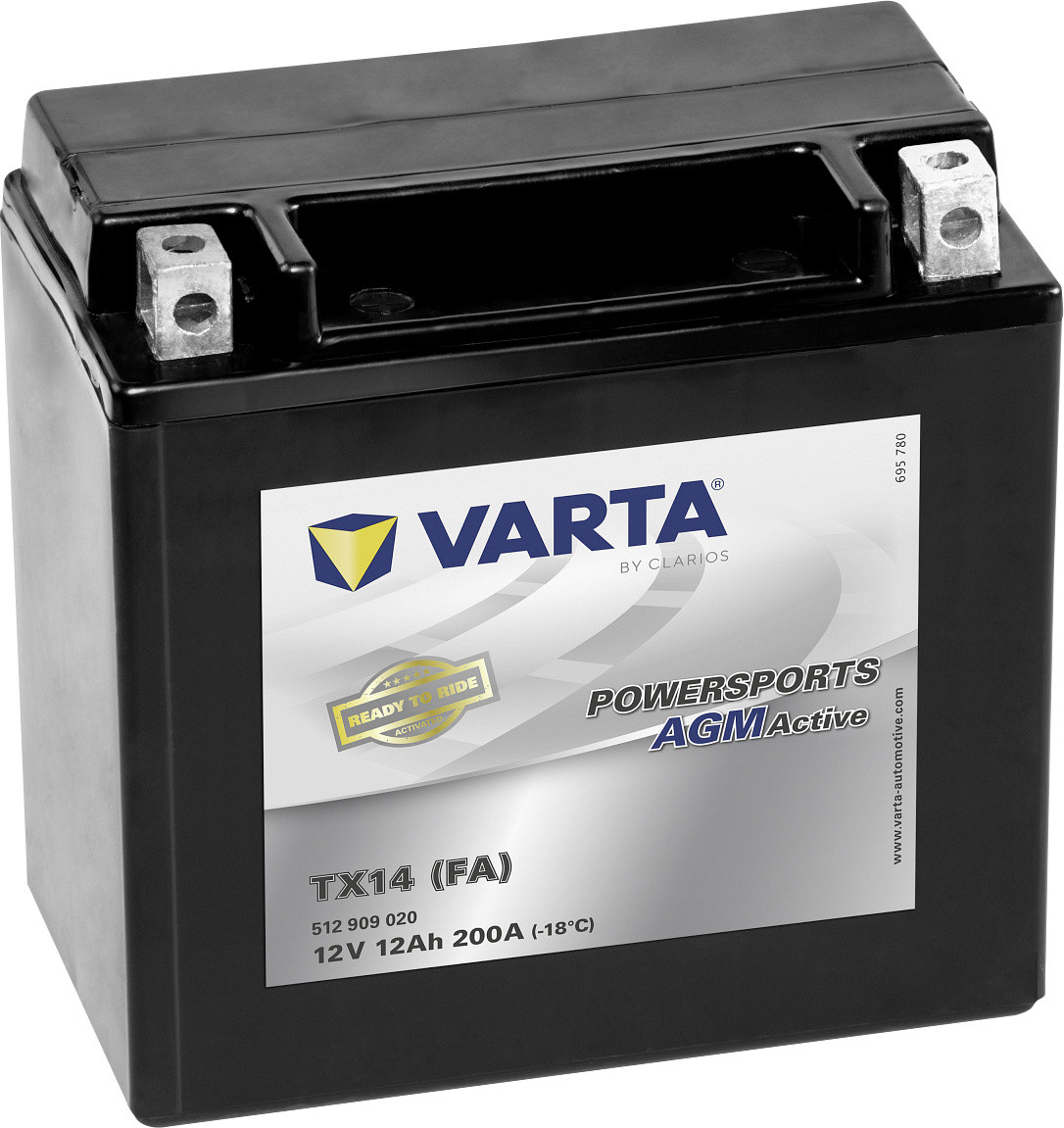 Varta AGM-Motorradbatterie TX14 FA 12V 12Ah 200A