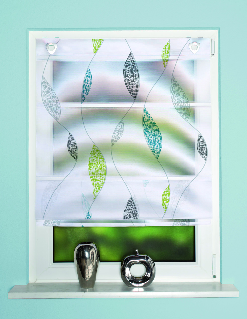 Magnetrollo Bambus Paolo blau-grün 130 x 60 cm