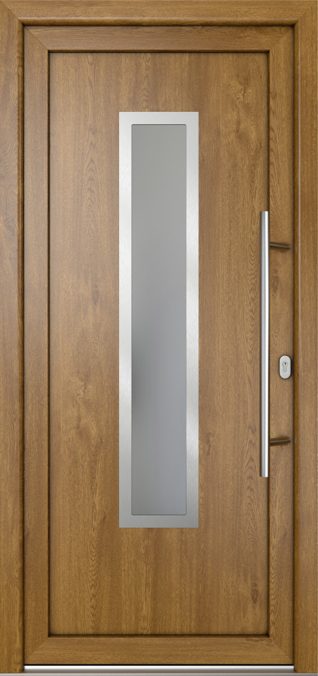 Meeth Haustür Signum Pro PVC Modell 32 88 x 208 cm DIN Rechts weiß/golden oak