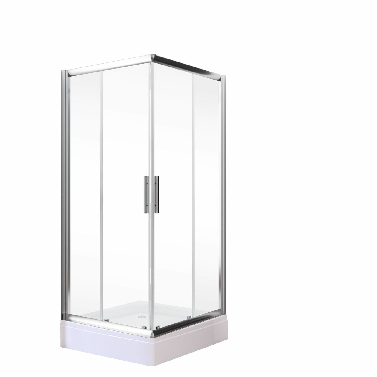 Schulte Eckeinstieg Duschwanne 90 x 90 x 185 cm Kristall/Trend