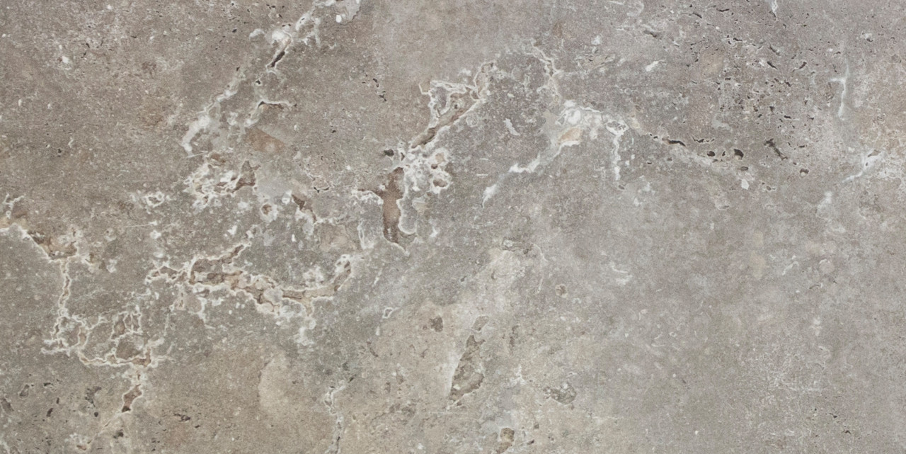 Bodenfliese Feinsteinzeug Travertino 30 x 60 cm grau