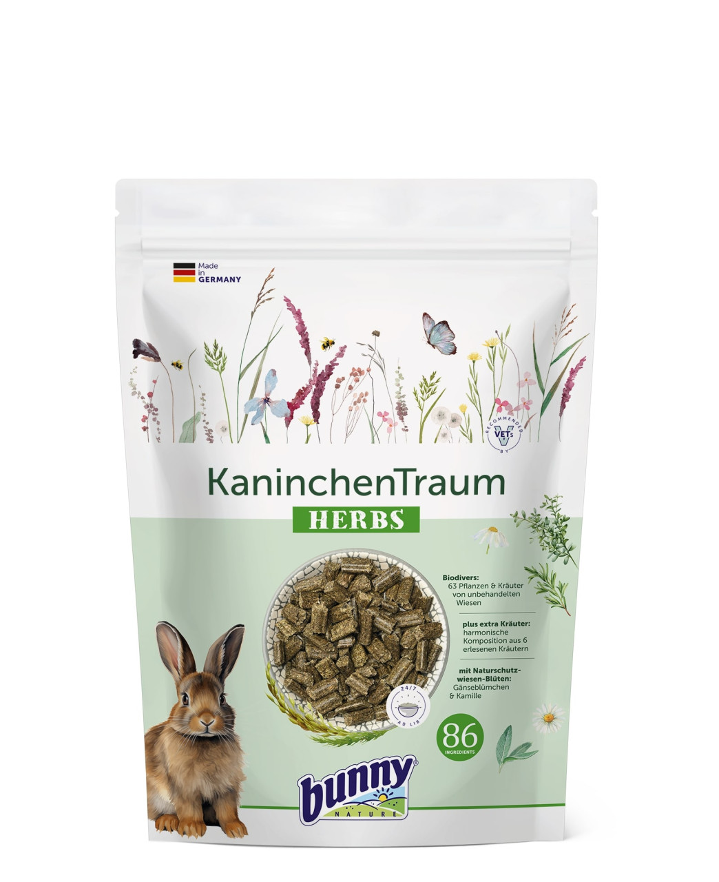 Bunny Nature Nagerfutter Kaninchen Traum Herbs 600 g