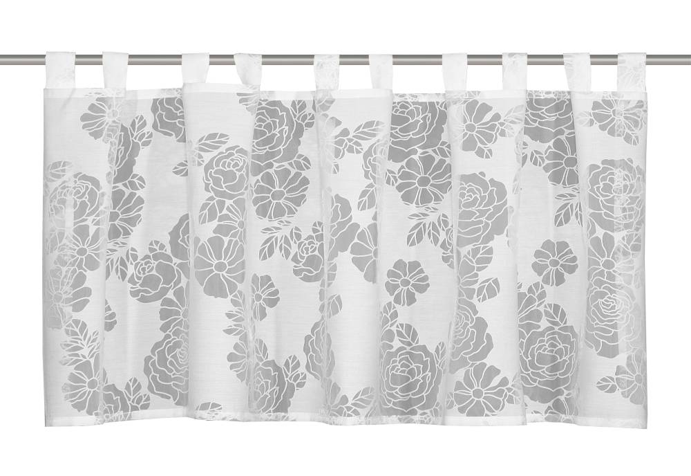 Neusser Collection Schlaufenpanneau Rosen, weiß, 45 x 140 cm