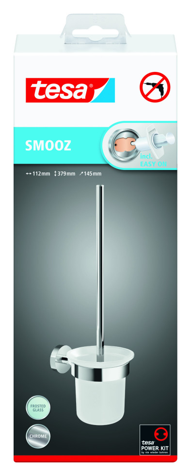 tesa Toilettenbürste Smooz verchromtes Metall mit Wandbefestigungstechnologie