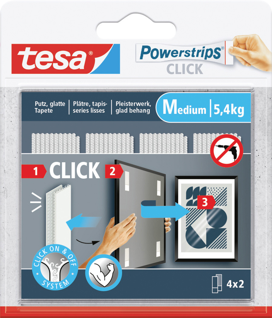 tesa Powerstrips Click Medium 4 Stück