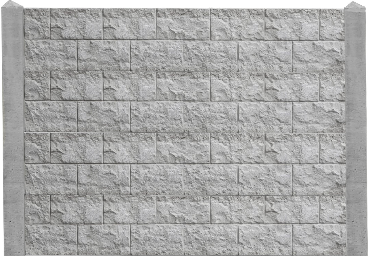 Betonzaun Erweiterungsset Casa Borsika mit Eckpfosten 193 cm