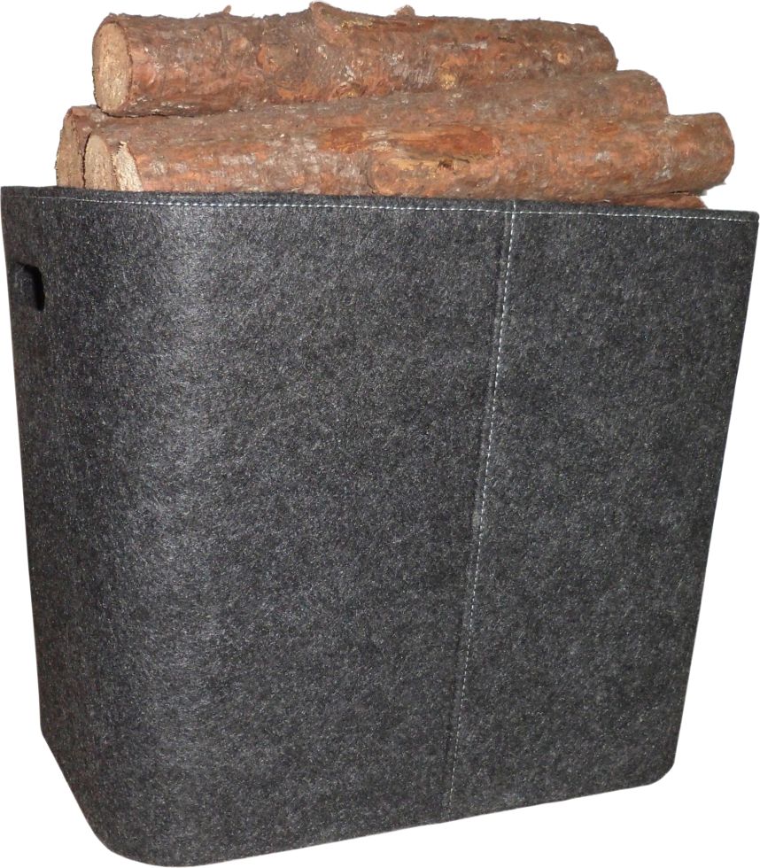 TrendLine Holzkorb Filz 50 x 36 x 40 cm anthrazit