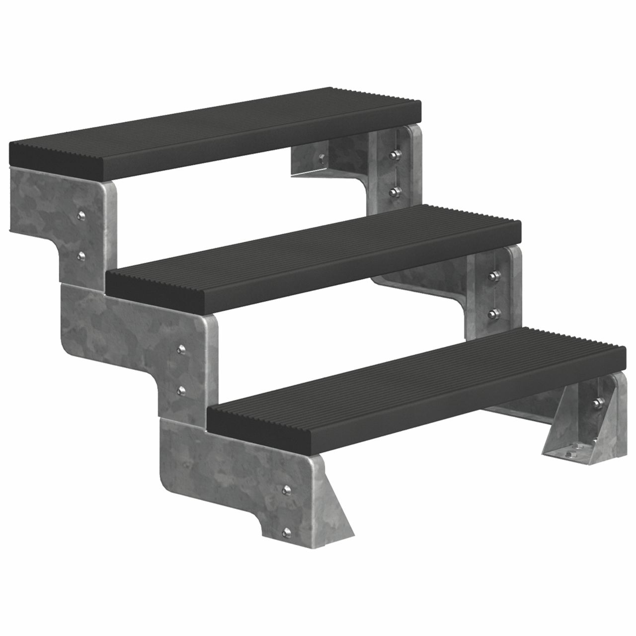 Dolle Außentreppe Gardentop 3 Stufen anthrazit ohne Geländer, Breite 80 cm, Trimax