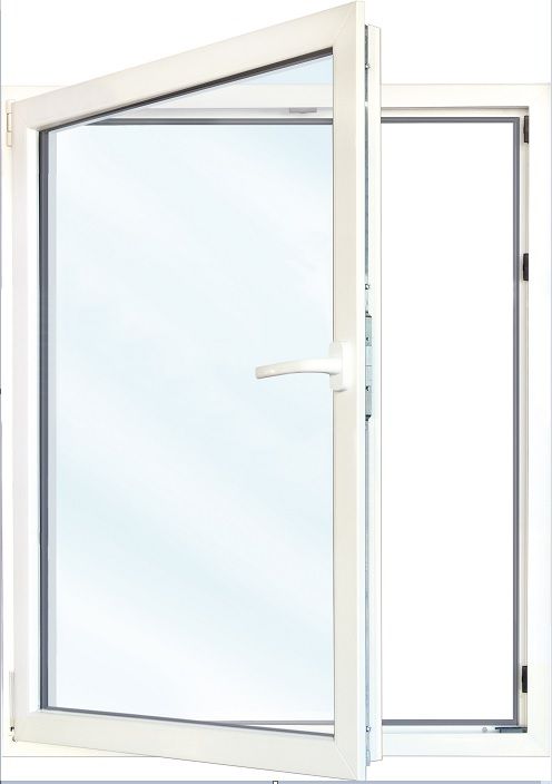 Meeth Fenster 65 x 75 cm DIN links 1 flügelig Dreh-Kipp weiß/golden Oak
