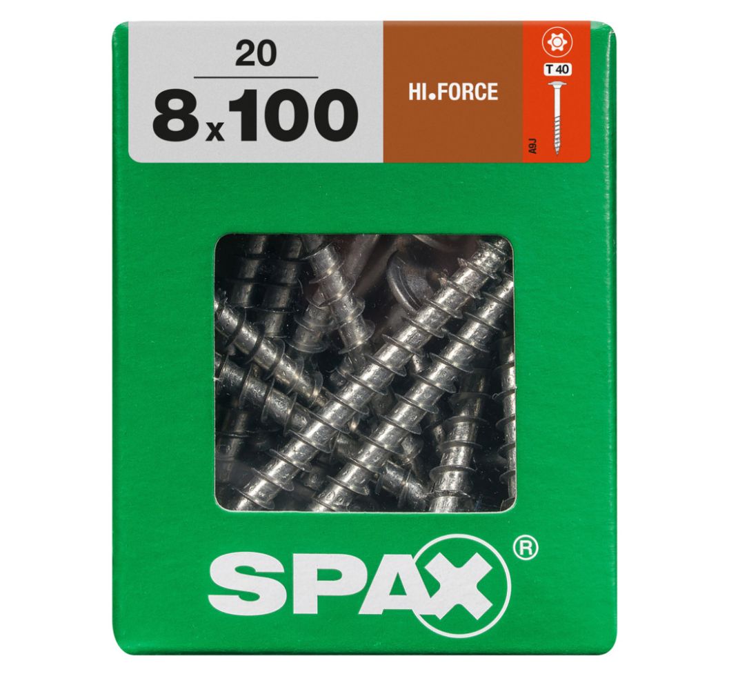Spax Holzbauschrauben 8.0 x 100 mm TX 40 - 20 Stk.