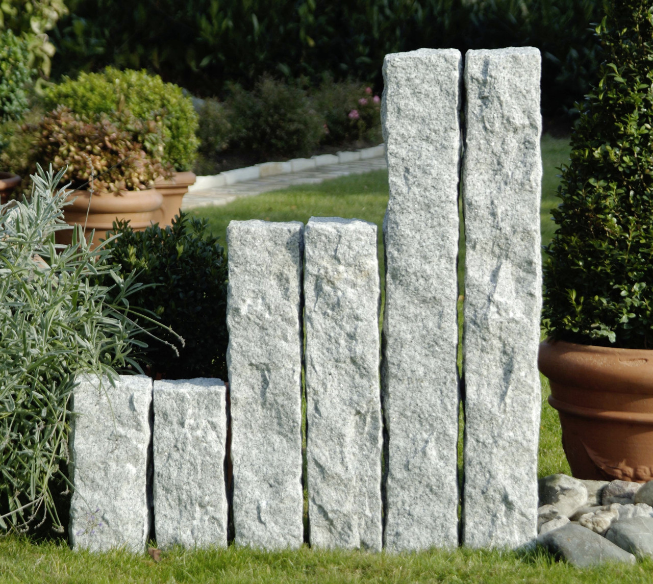 Palisade Granit 10 x 10 x 70 cm hellgrau