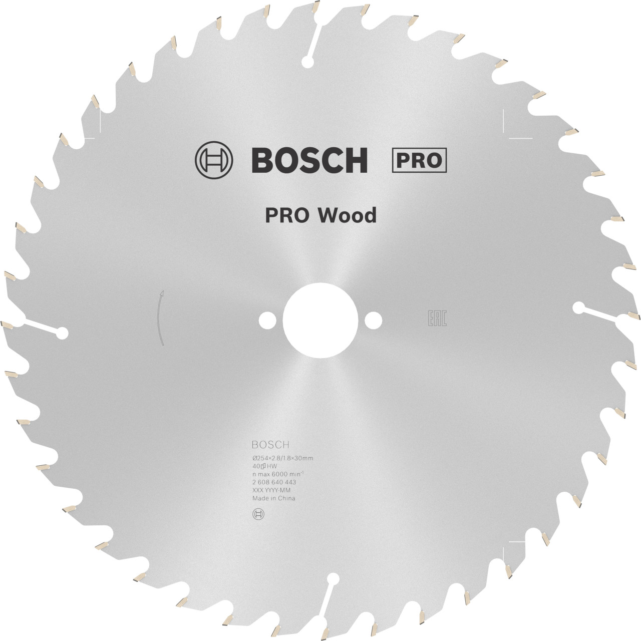 Bosch PRO Wood Kreissägeblatt 254 x 2,8 x 30 mm T40