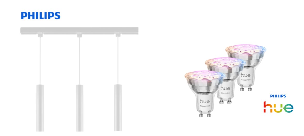 Philips Pendelleuchte 3er Hue Spot Paxie Easy Link weiß 157 cm warmweiß-kaltweiß RGB