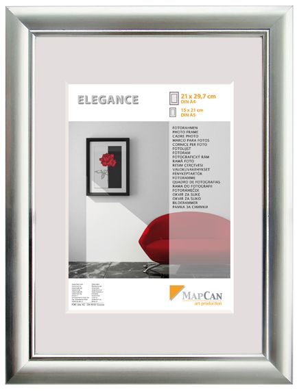 Kunststoff Bilderrahmen Elegance alu-metallic-silber, 70 x 100 cm