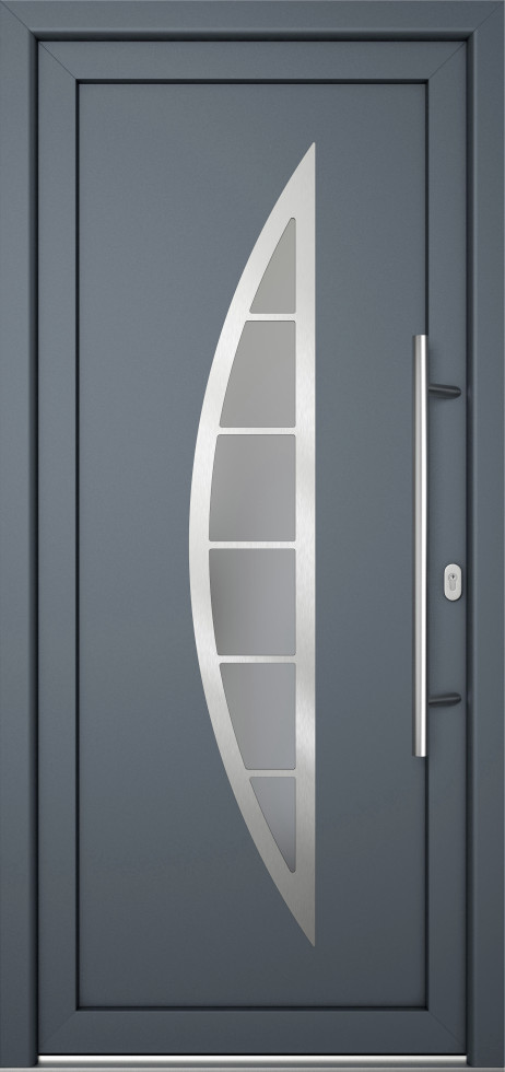 Meeth Haustür Signum Pro PVC Modell 28 108 x 208 cm DIN Rechts weiß/titan
