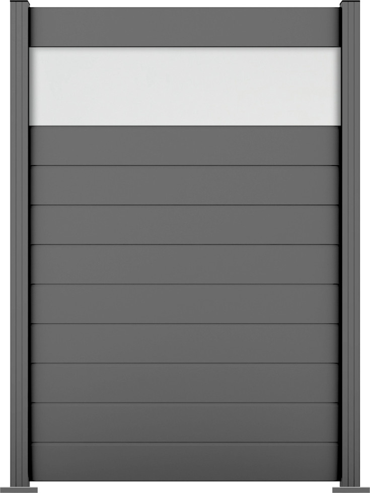 Ambiente Alu-Zaun Grundset Paneel 150 grau 187 x 124,2 cm