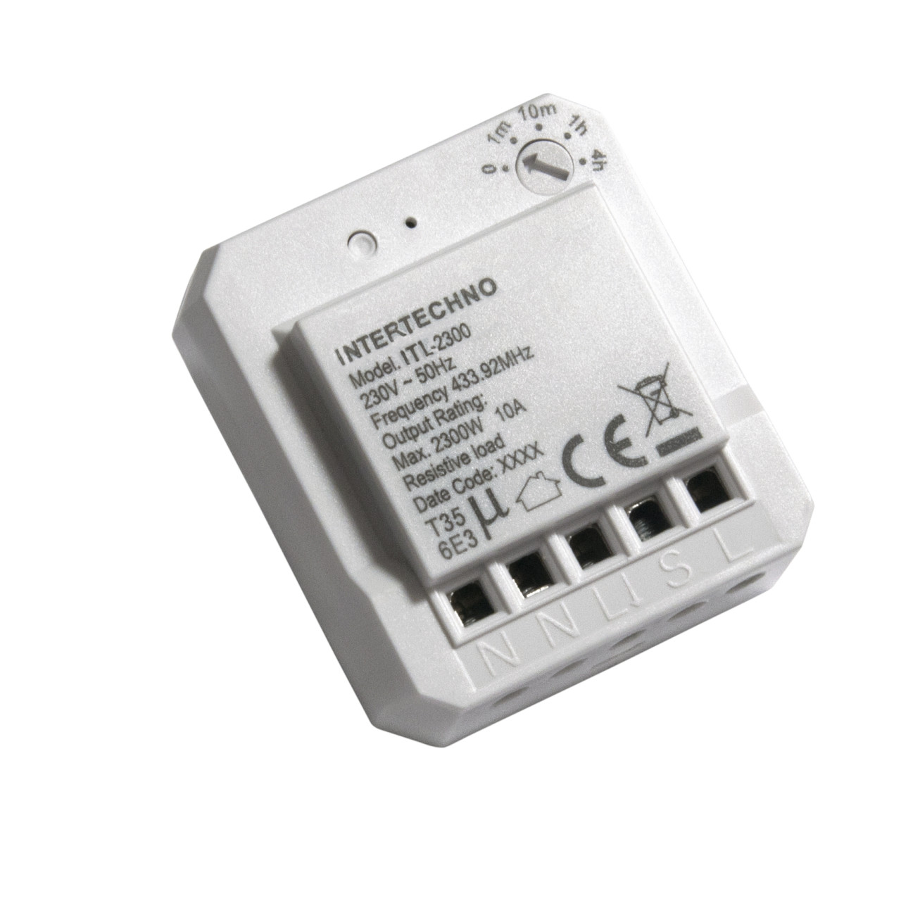 Intertechno Funk-Einbauschalter ITL-2300 mit Abschaltautomatik für Lampen & Elektrogeräten Smart Home