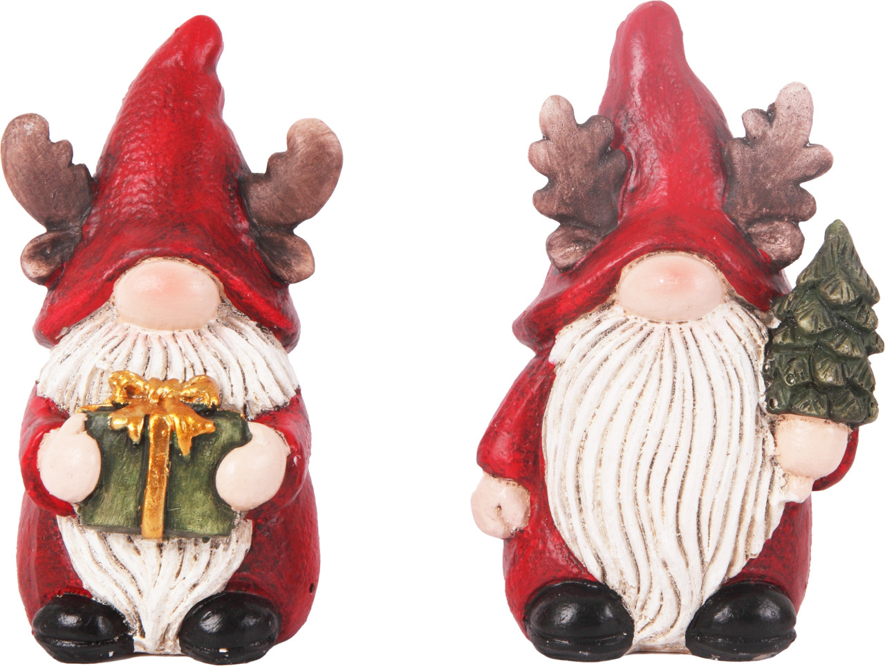 Dekofigur Zwerg Polyresin 15 cm rot weiß 2-fach sortiert