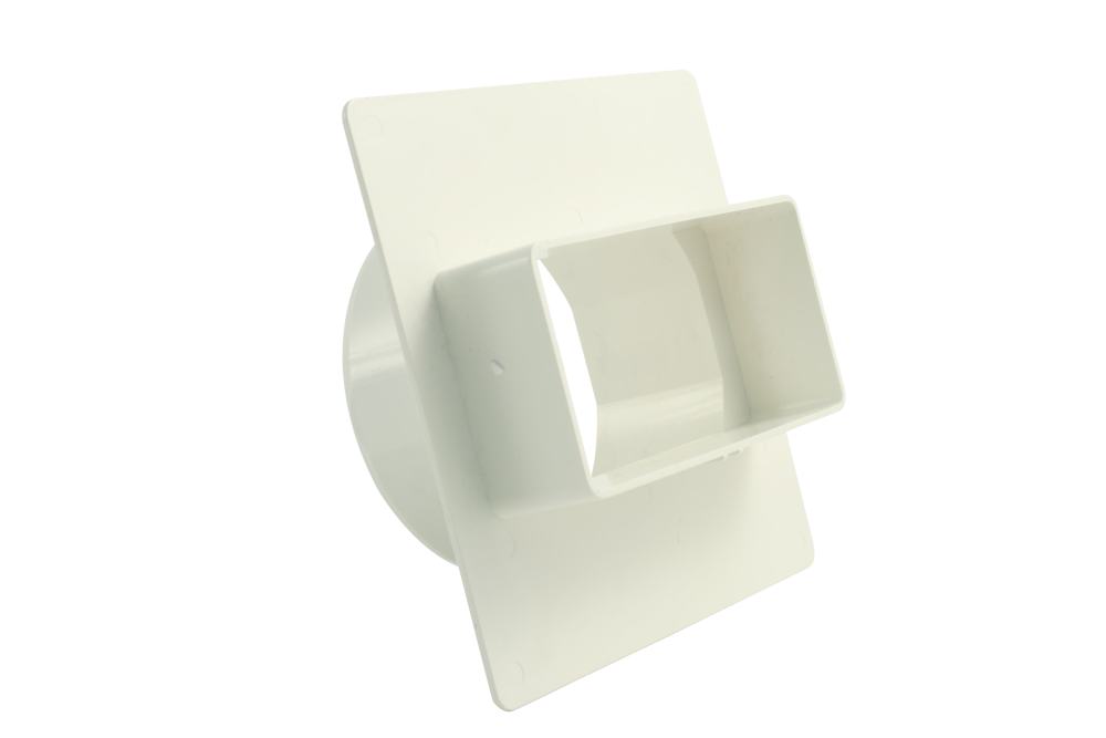 Marley Flachkanal 110 Adapter rund / eckig Rohranschluss, Ø 100 mm weiß