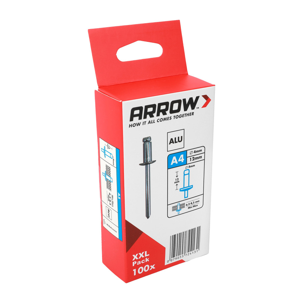 Arrow Blindniete Typ RA Ø 4 x 12 mm Aluminium 100 Stück