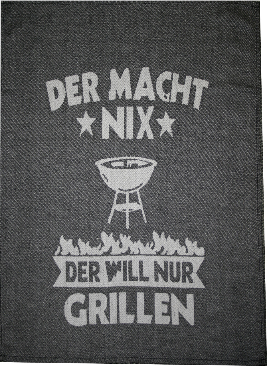 Geschirrtuch Der macht nix Bauwolle 50 x 70 cm grau weiß