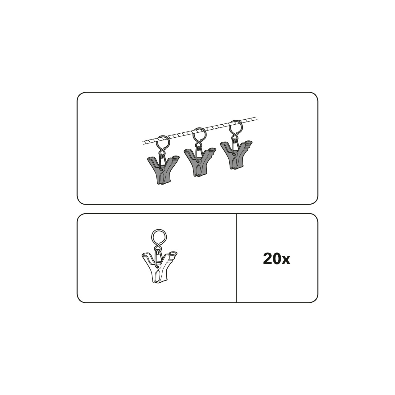 Gardinia Seilklammer für Seilspanngarnituren Race schwarz-matt