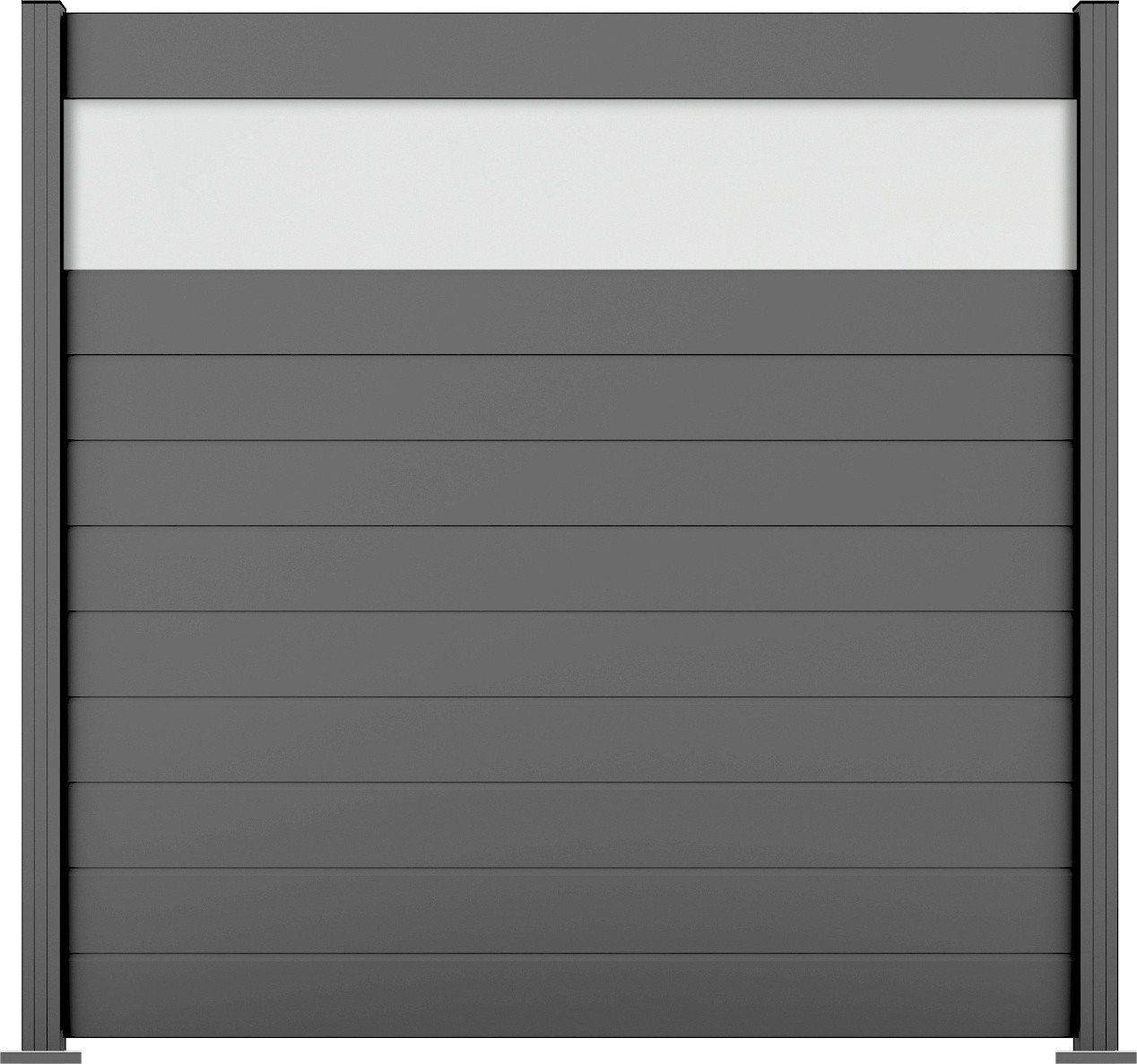 Ambiente Alu-Zaun Grundset Paneel 150 grau 187 x 184,2 cm