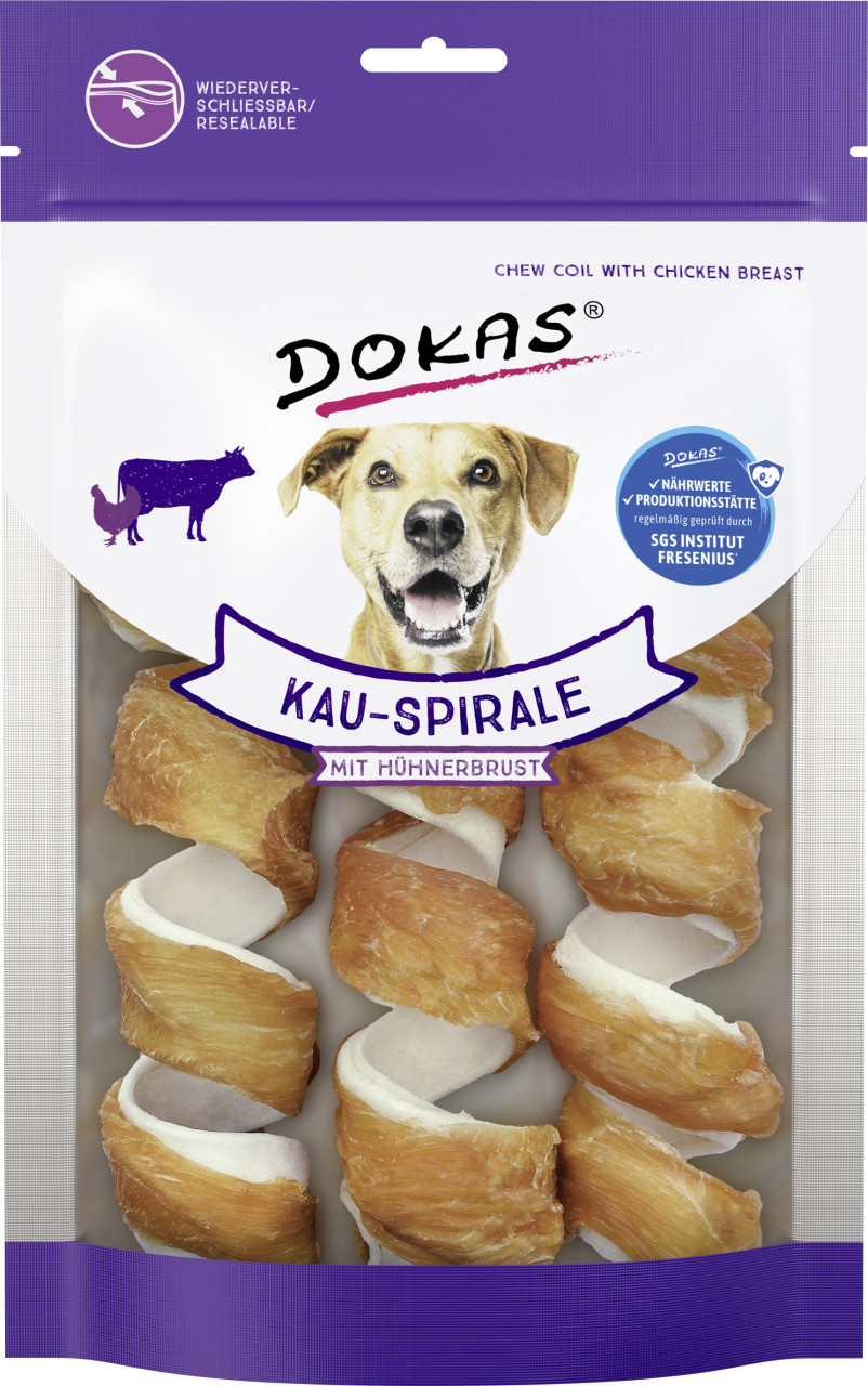 Dokas Kau-Spirale mit Hühnerbrust 110 g, 3 Stück