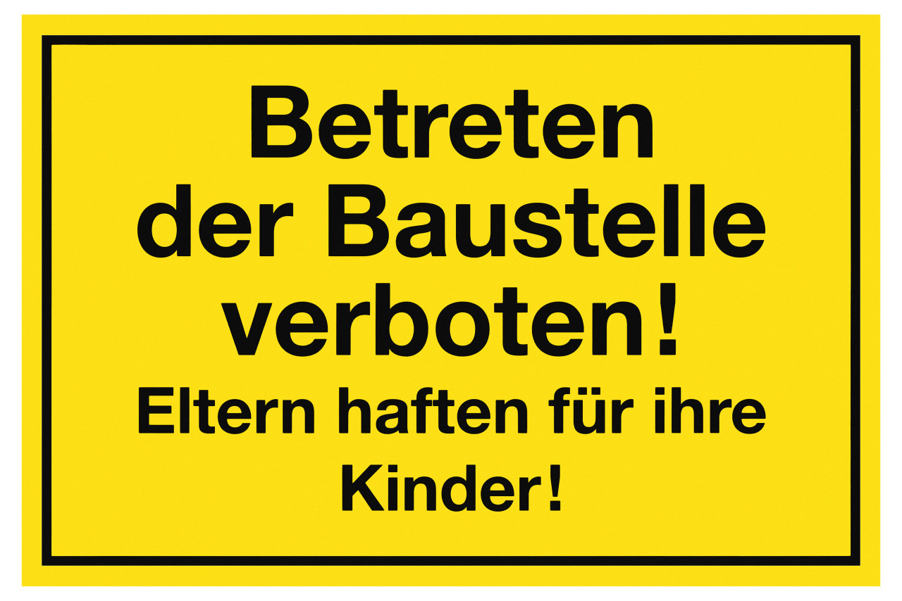 Conmetall Hinweisschild Betreten der Baustelle verboten! 40 x 25 cm