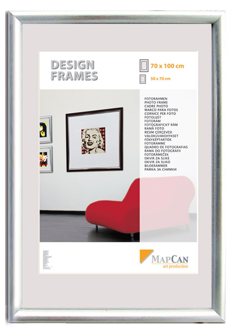 Kunststoff Bilderrahmen Design Frames silber, 60 x 80 cm