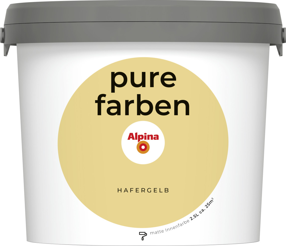 Alpina Pure Farben Wandfarbe hafergelb 2,5 L