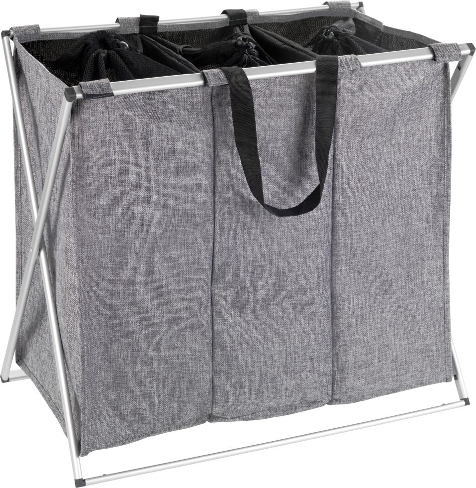 Wenko Wäschesammler Trio Grau 130 l, grau