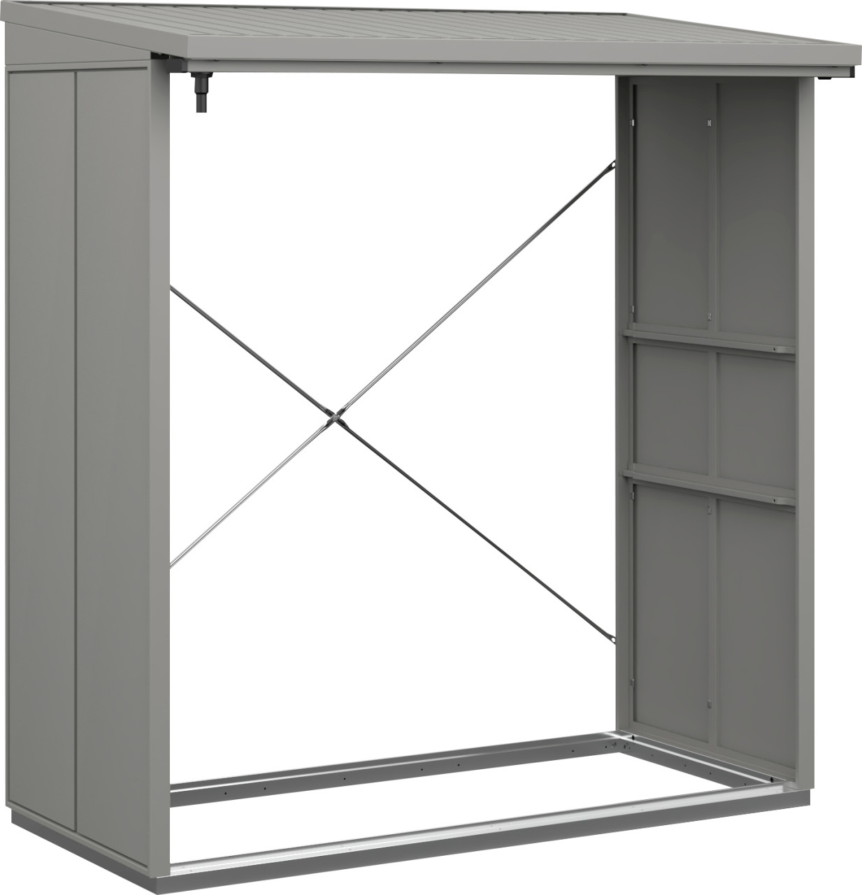 Ecostar Kaminholzregal Elegant-V Typ 2, graualuminium, mit Verstrebung