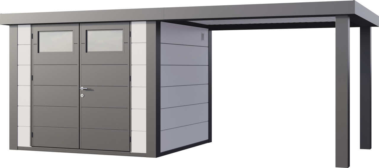 Telluria Gerätehaus Classico Open Lounge L 2724 rechts weiß 552 x 238 cm