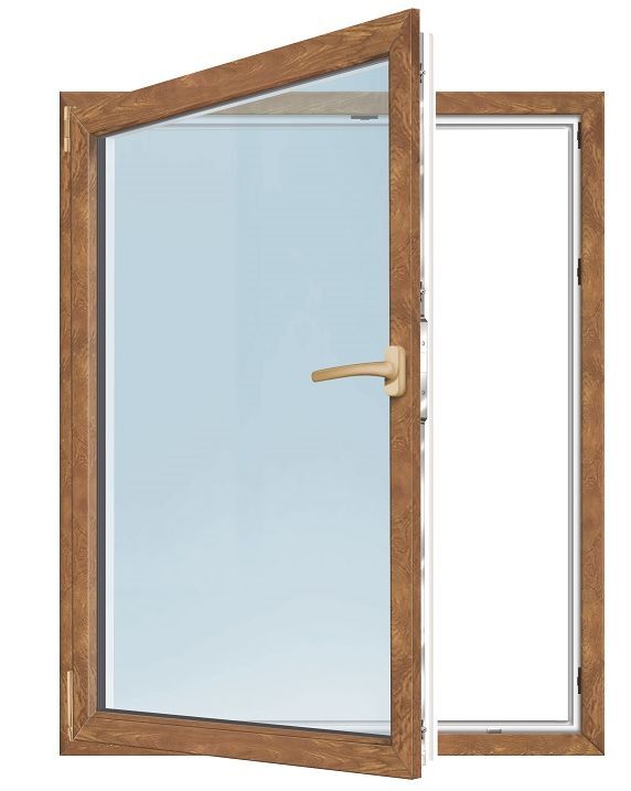 Meeth Fenster 75 x 150 cm DIN links 1 flügelig Dreh-Kipp golden Oak