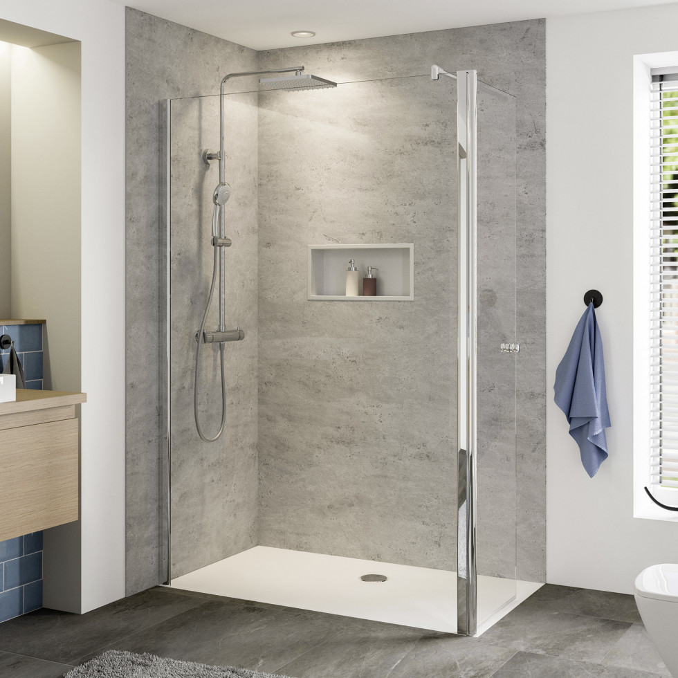 Breuer Entra Dusch-Seitenwand + Tür 120 cm breit Alu chrom + CER