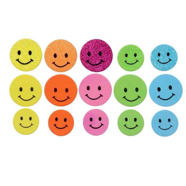 Glorex Moosgummi Sticker Smileys, 30 Stück