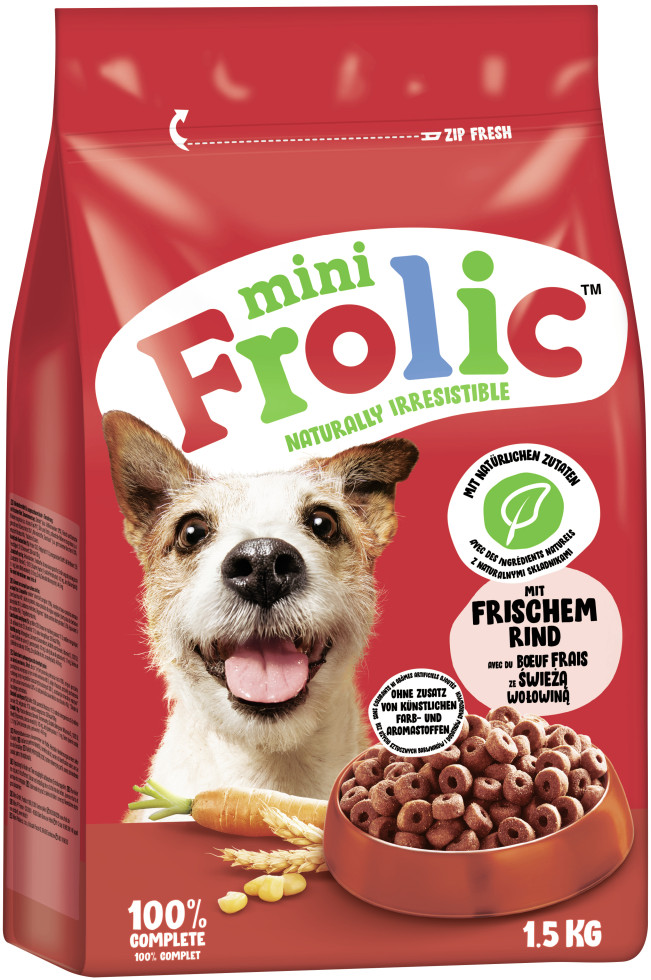 Frolic Hundetrockenfutter Adult Mini 1,5 kg Rind