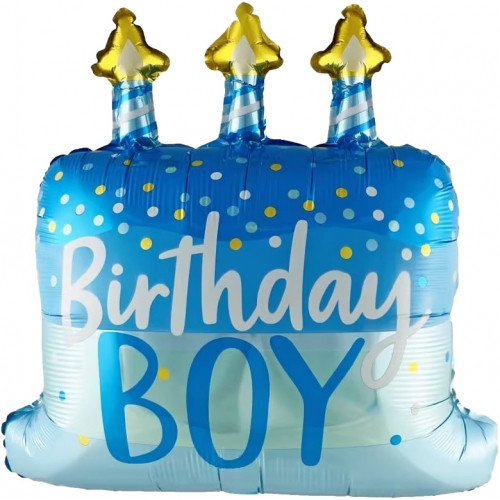 Folienballon Birthday Boy Shape blau 70 x 60 cm