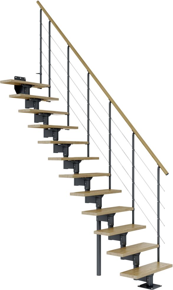 Dolle Mittelholmtreppe Boston gerade anthrazit 11 Stufen Eiche