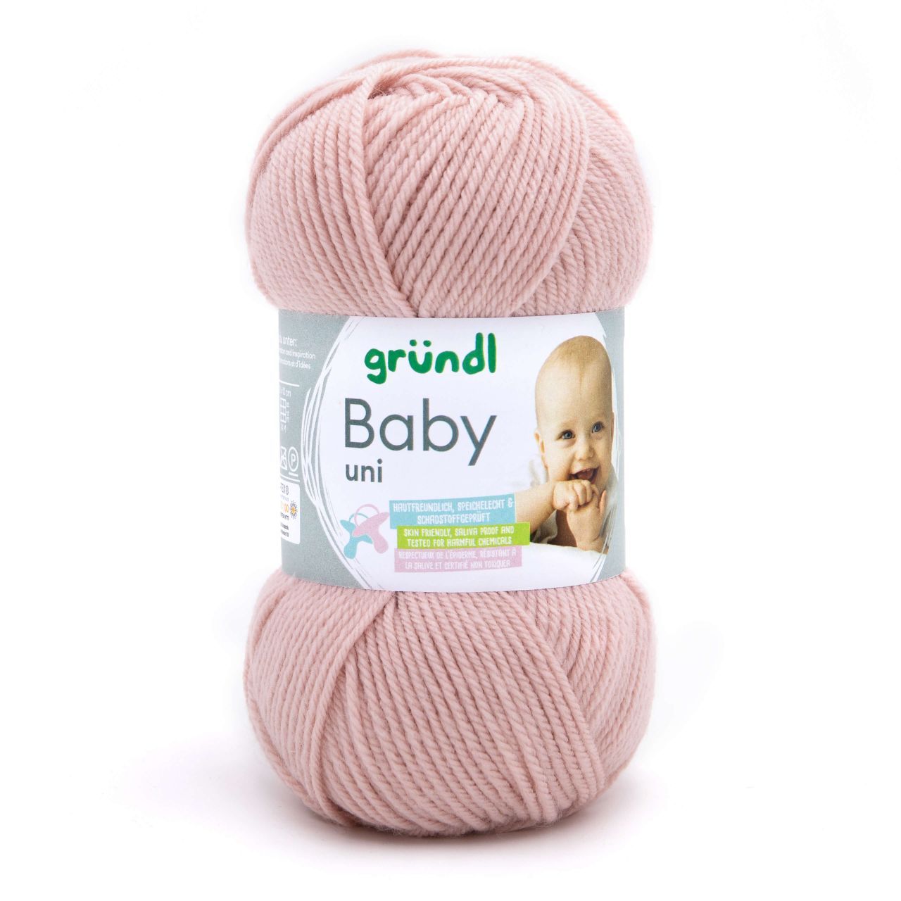 Gründl Wolle Baby uni 50 g altrosa